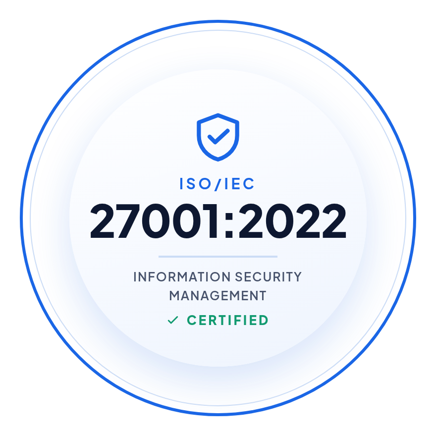 ISO/IEC 27001:2022 Certified